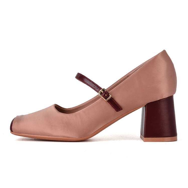Beijiani Beijiani Microfiber Leather Chunky Heel High Heels 5.5cm Women's