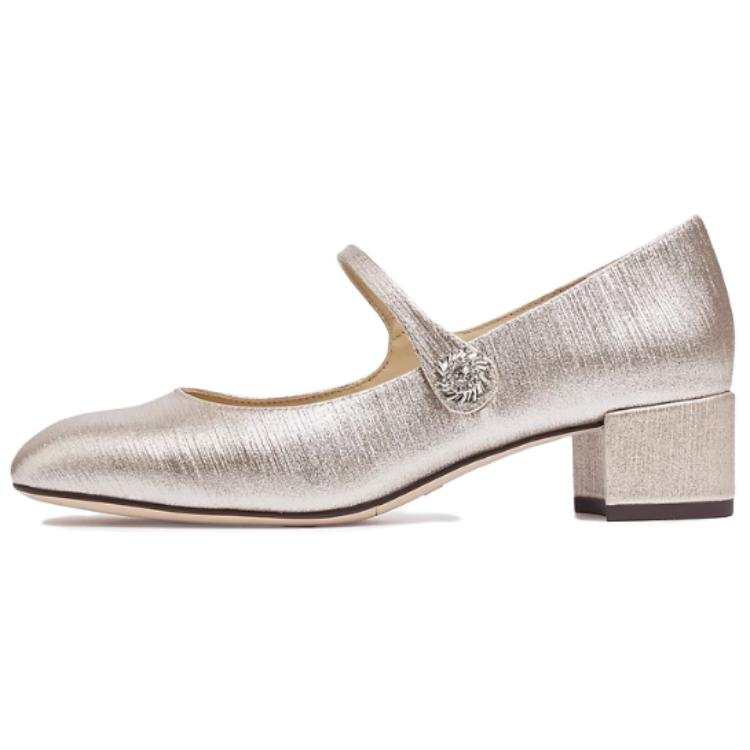 Staccato Chunky Heel Mary Jane Shoes 4cm Women's Champagne Gold