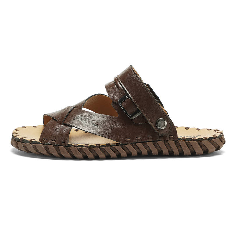 Mulinsen Beach Sandals Men's Brown/Black/Light Brown