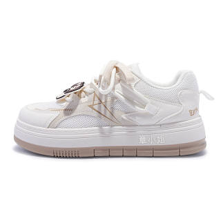 ZHANGXIAOJIE Abrasion Resistant Abrasion Resistant Low top Skateboard Shoes Women's Beige