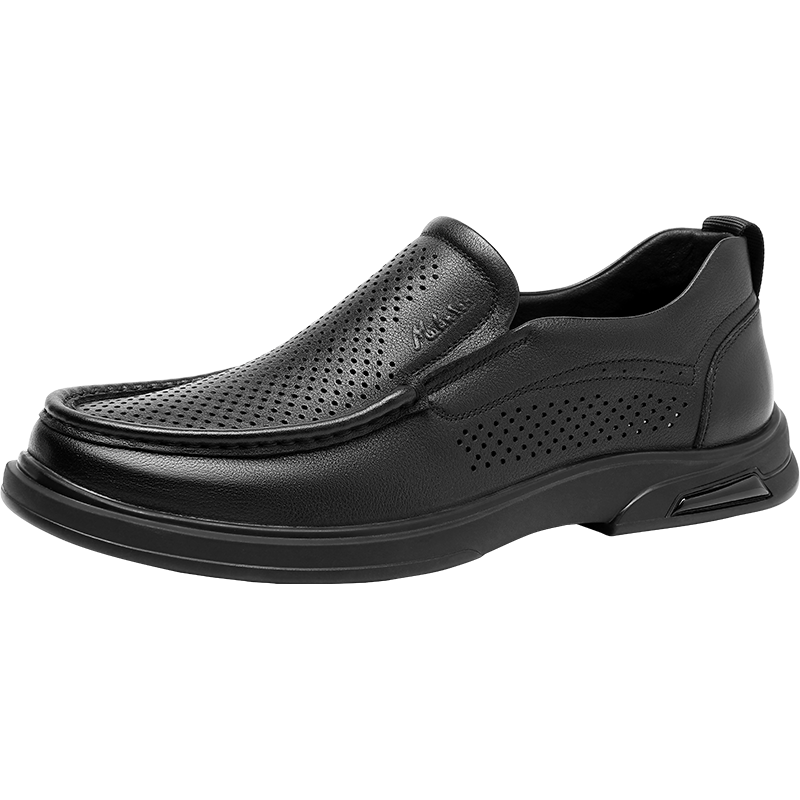 Mulinsen Top Grain Cow Leather Casual Shoes Men's Black
