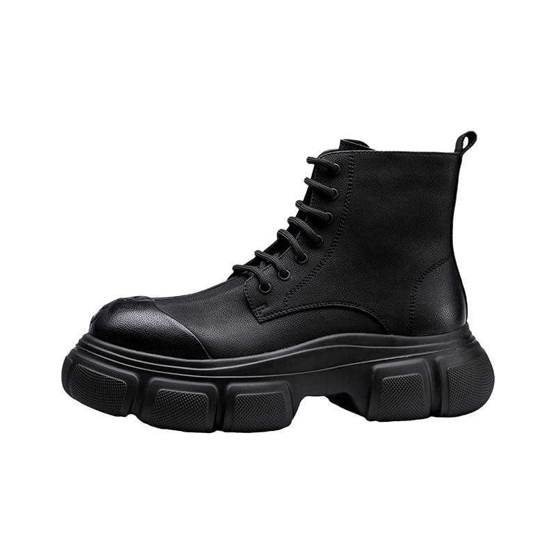 ORP ORP Cow Split Leather Short Combat Boots Unisex Black