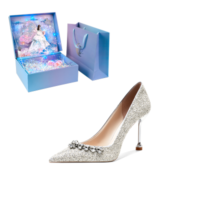WUGUNIANG Pu High Heels Women's Champagne Gold