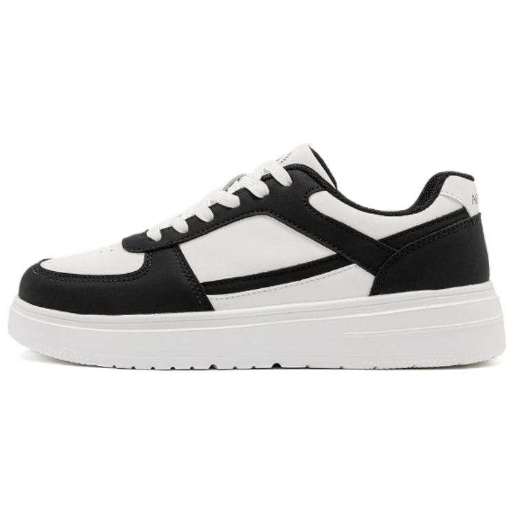 AOKANG Synthetic Leather Abrasion Resistant Abrasion Resistant Low top Skateboard Shoes Women's Black White