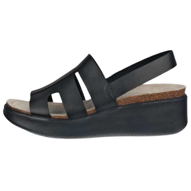Ecco Ecco Flowt Leather One Strap Sandals 3cm Women's Black