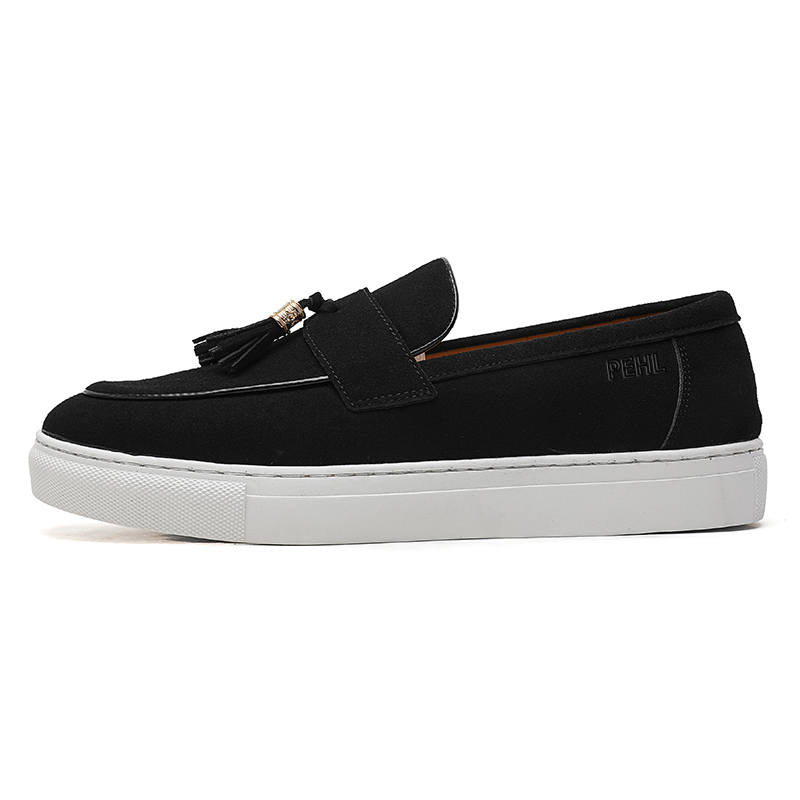 PEHL Men's Casual Shoes Men's Low Top Black/Brown