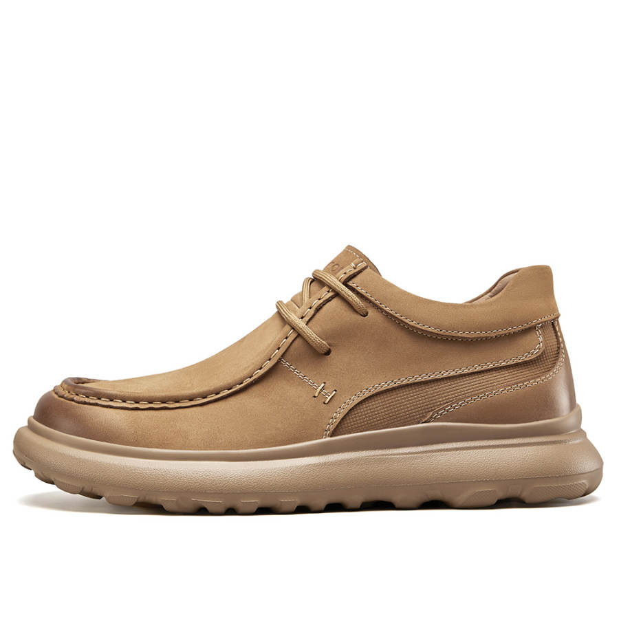 YEARCON Cow Leather Casual Shoes Men's Yellow Brown