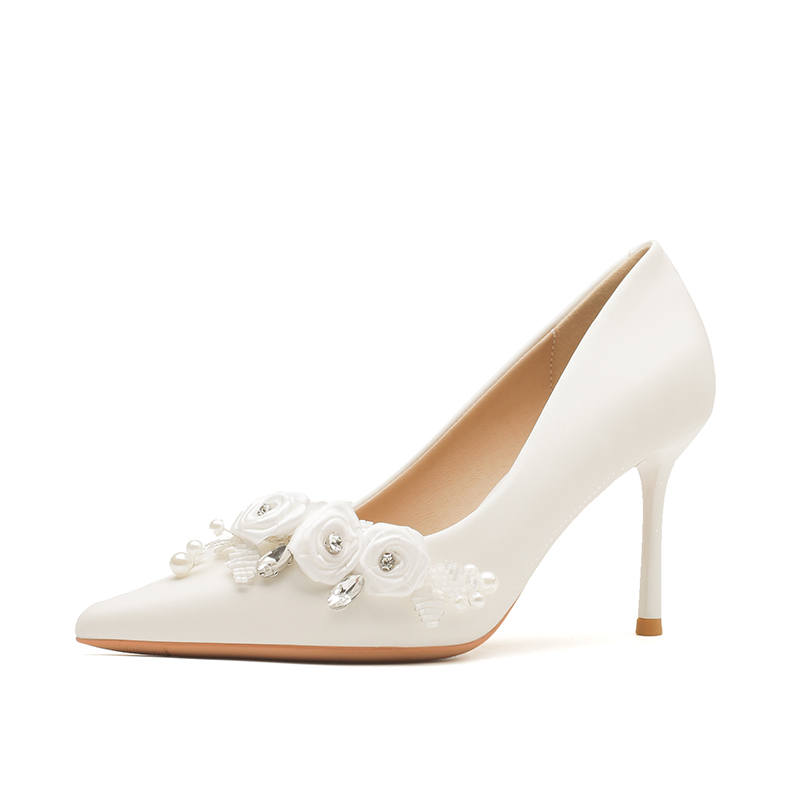RoseDoris Slim Heel High Heels 8cm Women's White