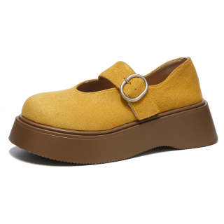 XIAOHONGREN Synthetic Leather Platform Mary Jane Shoes Women's