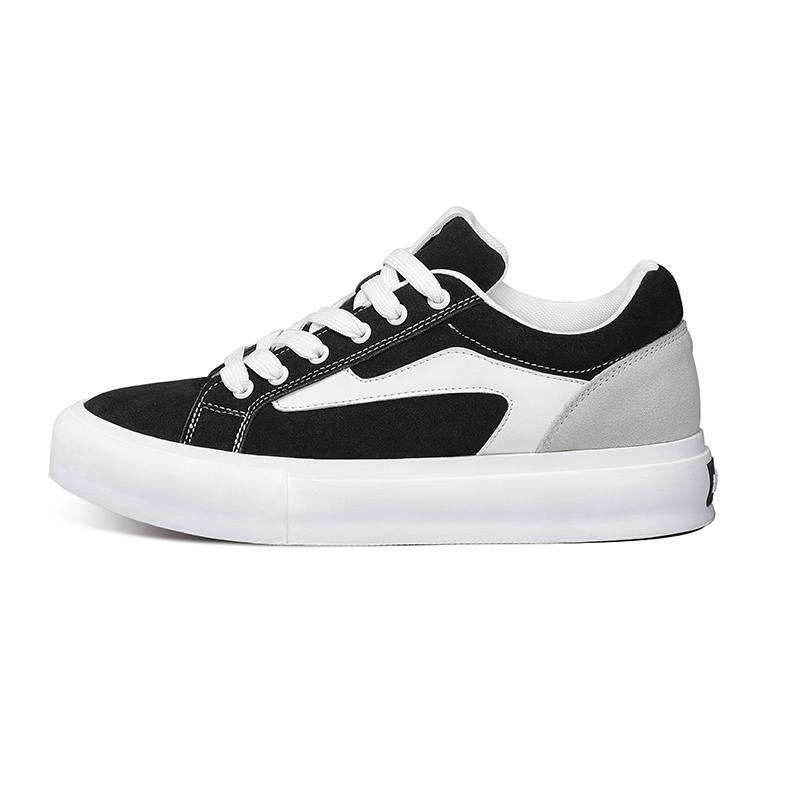 ENRICO COVERI Cow Split Leather Low top Skateboard Shoes Unisex Black White