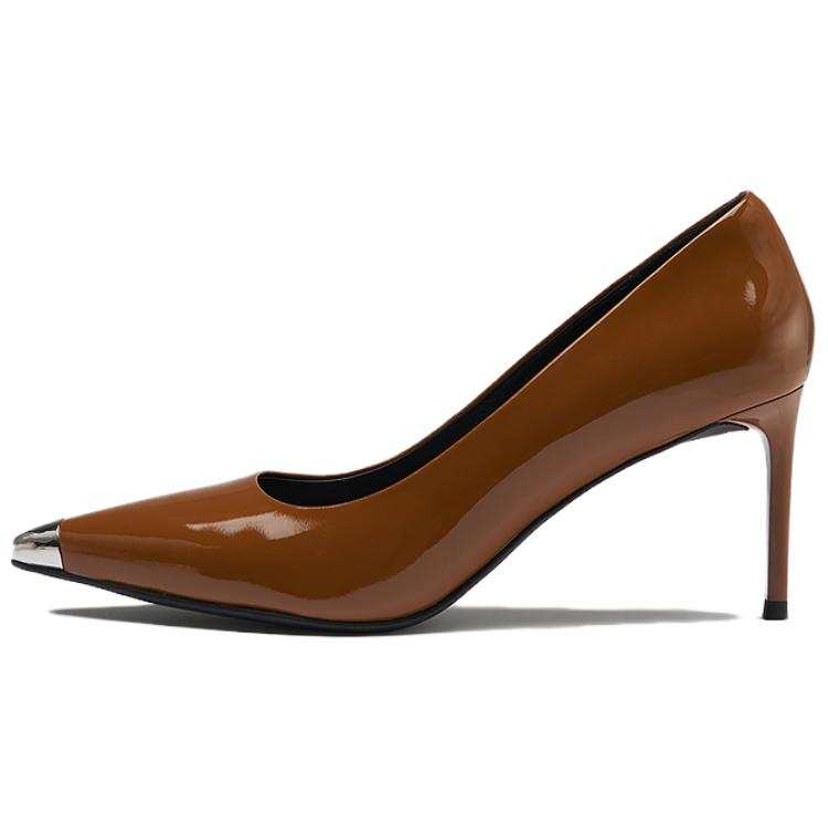 Le Saunda Cow Leather Slim Heel High Heels Women's