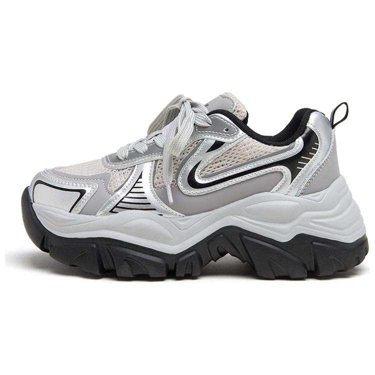 AGSDON Cow Split Leather Low top Chunky Sneakers Women's