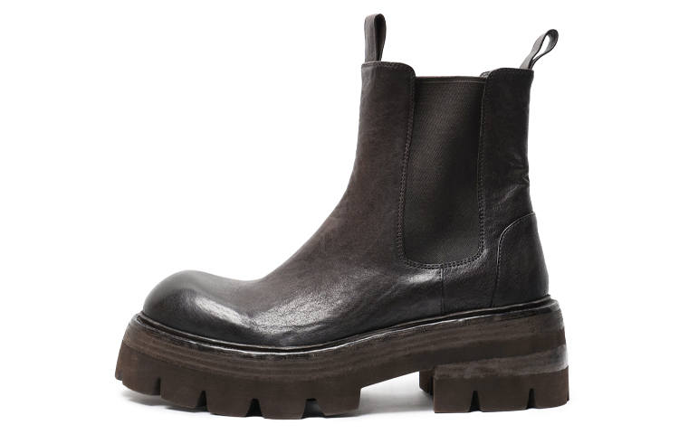 Viplander Horse Leather Short Chelsea Boots 8cm Men's Coffee