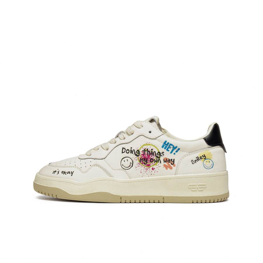 BELLE x SMILEY Artificial Leather Low top Skateboard Shoes Women's