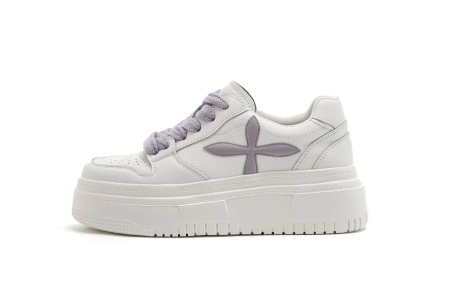 UNCLEWEN Milk Pie Cow Split Leather Low top Skateboard Shoes Women's