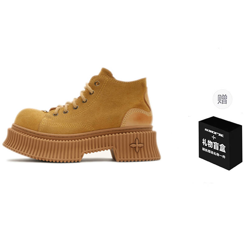 SMFK Cow Leather Ankle Length Combat Boots Women's