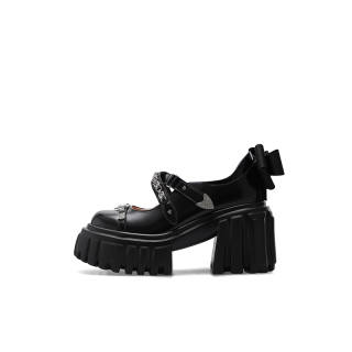 KNKW Chunky Heel Mary Jane Shoes 9.5cm Women's Pearlescent Black