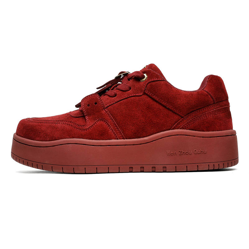 CHILANG Height Increasing Height Increasing Low top Skateboard Shoes Unisex Burgundy