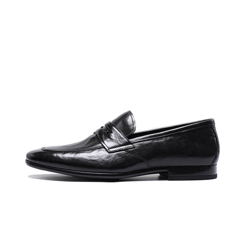 Bansley Top Grain Cow Leather Casual Shoes Men's Black