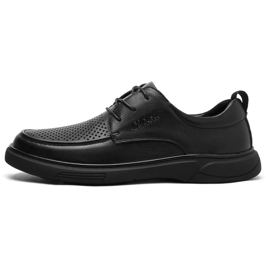 Mulinsen Top Grain Cow Leather Casual Shoes Men's Black