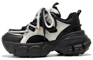 Beau Today Lightweight And Breathable Fashion Color Block Trendy Style Women's Black White, Chunky Sneakers