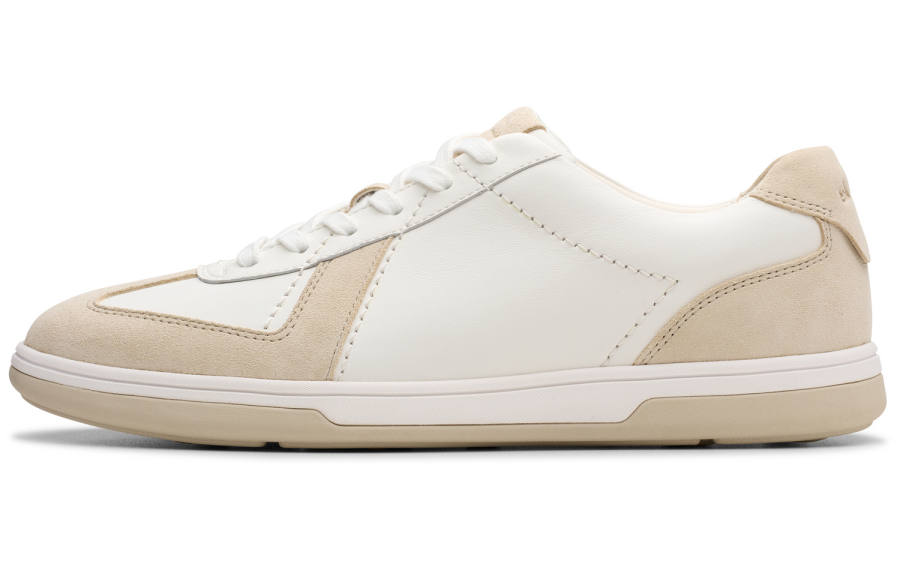 Clarks Joyful Craftravel Met Cow Leather Abrasion Resistant Low top Skateboard Shoes Men's White