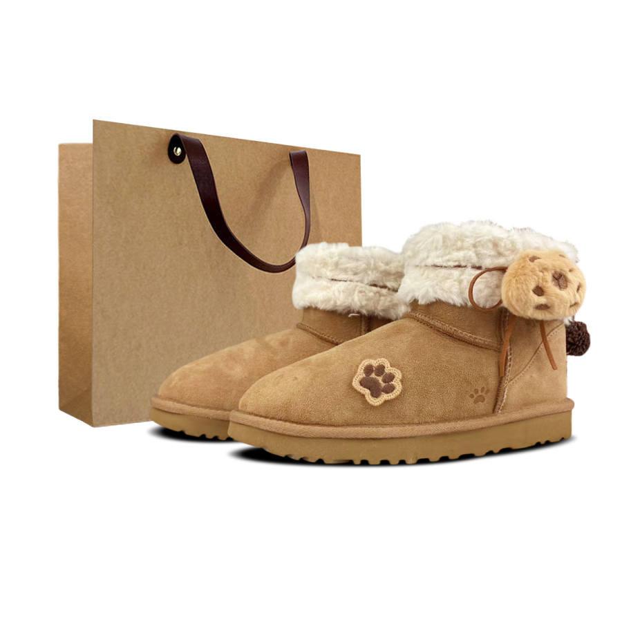 UGG CLASSIC MINI Sheepskin Thermal Short Snow Boots Women's Brown