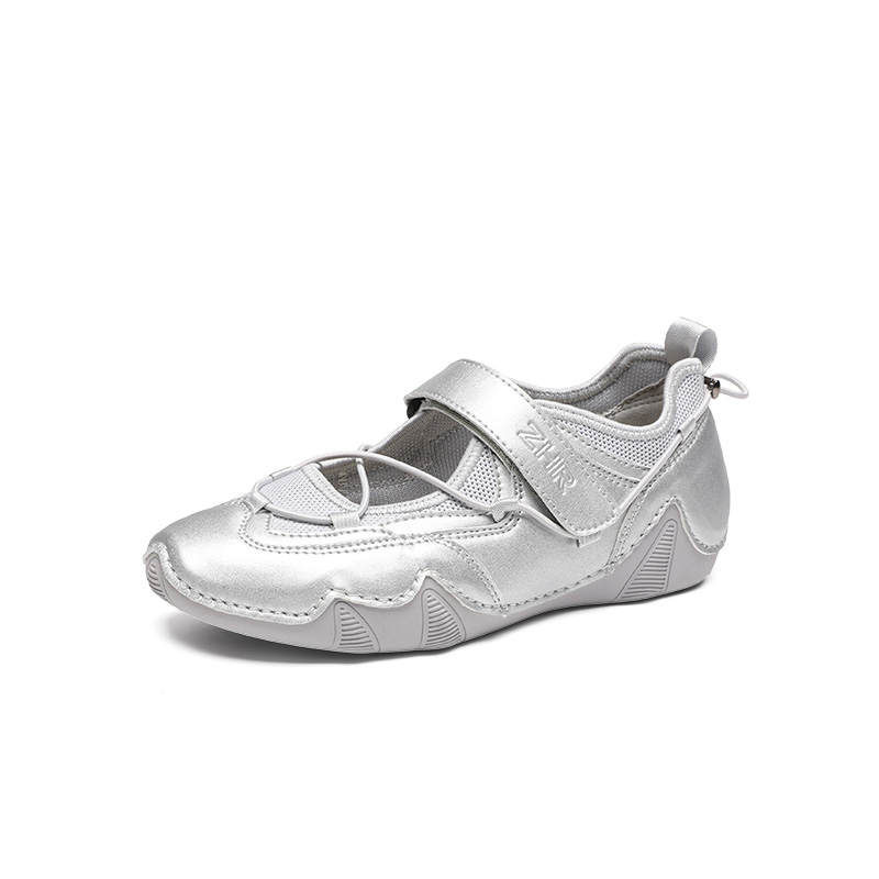 ZHR Flat Mary Jane Shoes Women's Icy Snow Silver