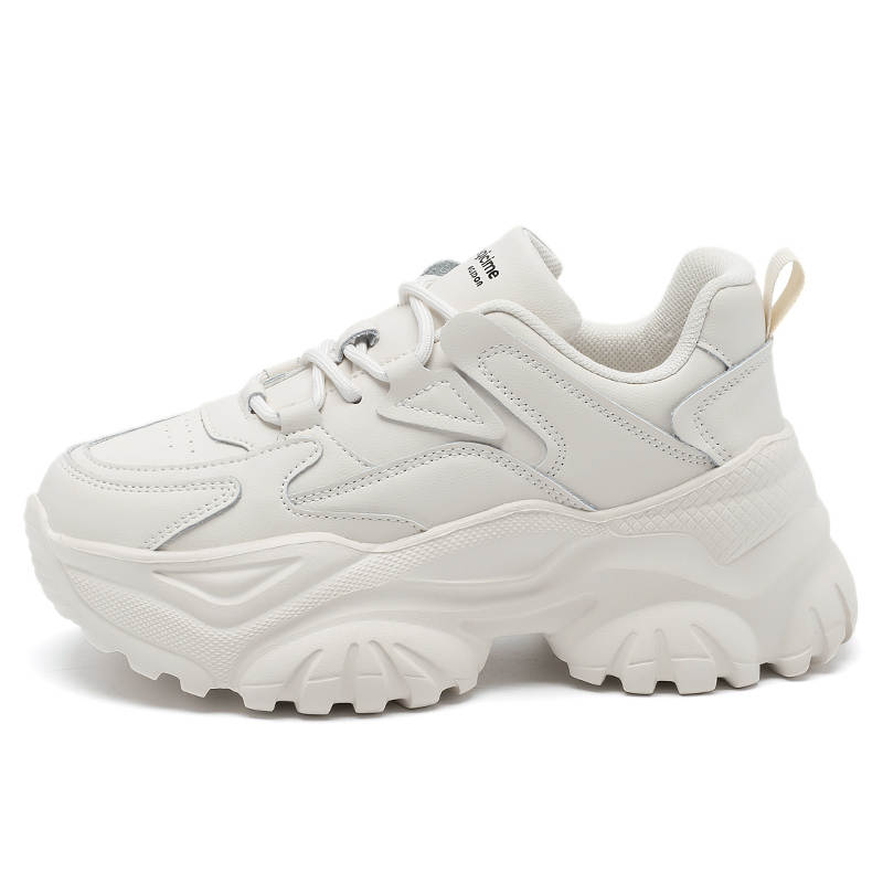 AGSDON Synthetic Leather, Split Cow Leather Low top Chunky Sneakers Women's
