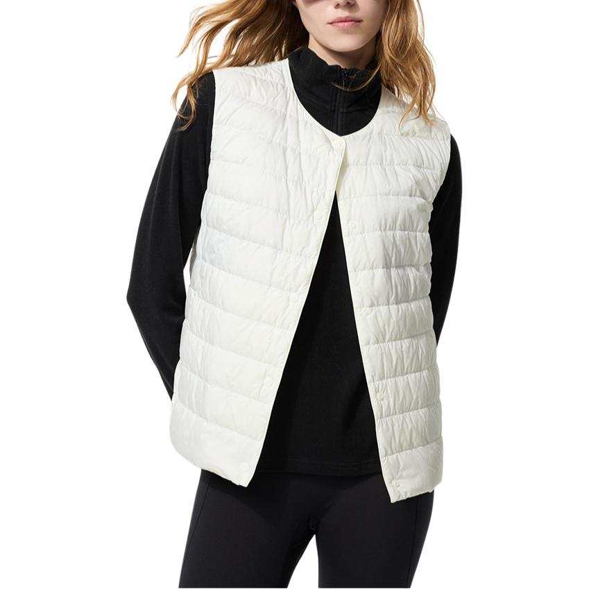 UNIQLO Down Vests Women's Ivory Crew Neck Thin Other