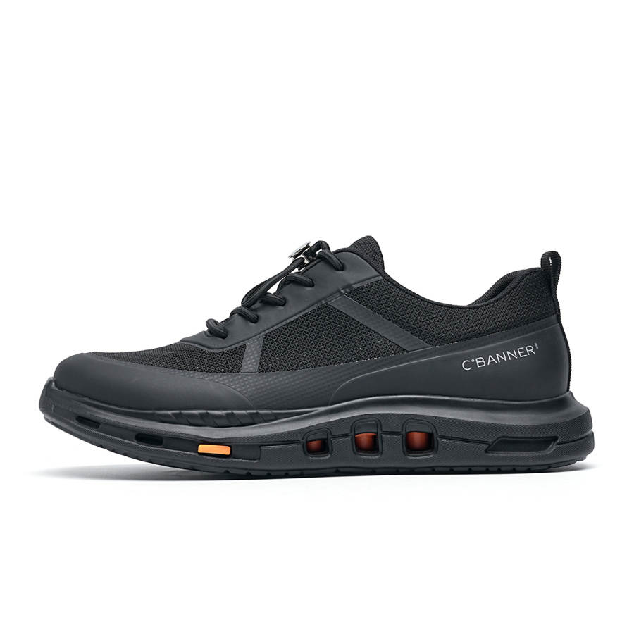 C°BANNER Fabric Breathable Height Increasing Lightweight Low top Casual Shoes Men's Black