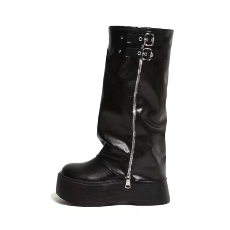 YIYIQIN Pu Knee high Boots Women's