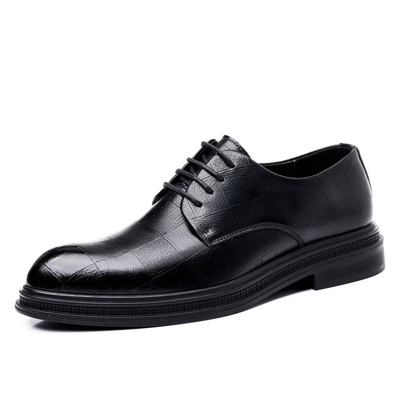 CITONGXIANSHENG Cow Split Leather Casual Shoes Men's Black