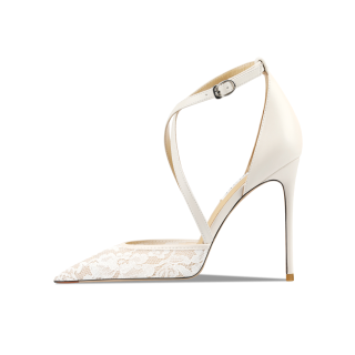 Suyymakk Leather Slim Heel High Heels 10cm Women's White