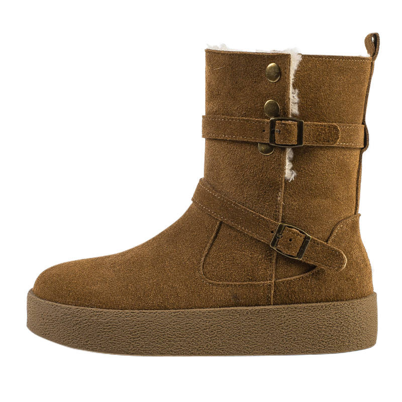 MIAOLV Cow Suede Thermal Abrasion Resistant Cushioning Height Increasing Slip Resistant