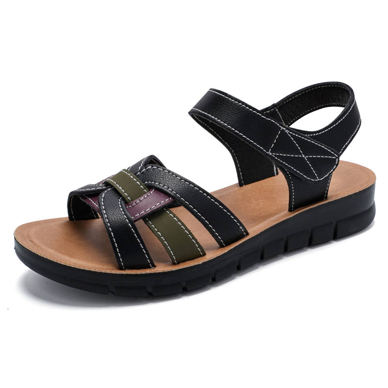 Reivantix Reivanti Microfiber Leather Beach Sandals Women's Black