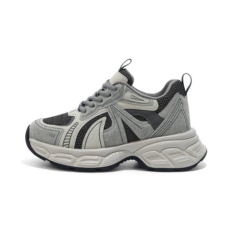CHIYEANDE Low top Chunky Sneakers Women's Concrete Gray
