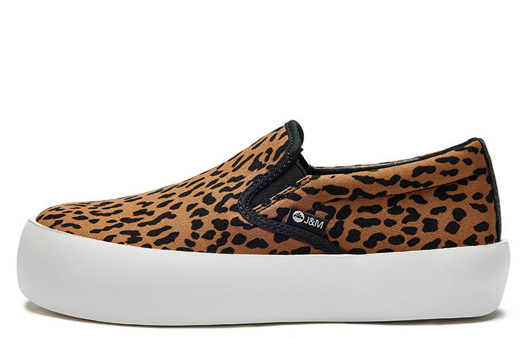 Joy&Mario Fabric Stylish Skateboarding Shoes Women's Leopard Print
