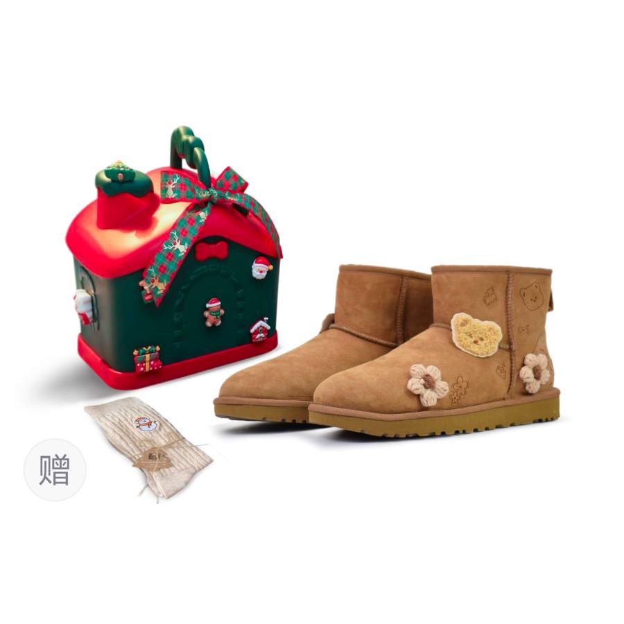 UGG CLASSIC MINI Sheepskin Thermal Abrasion Resistant Short Snow Boots Women's Chestnut