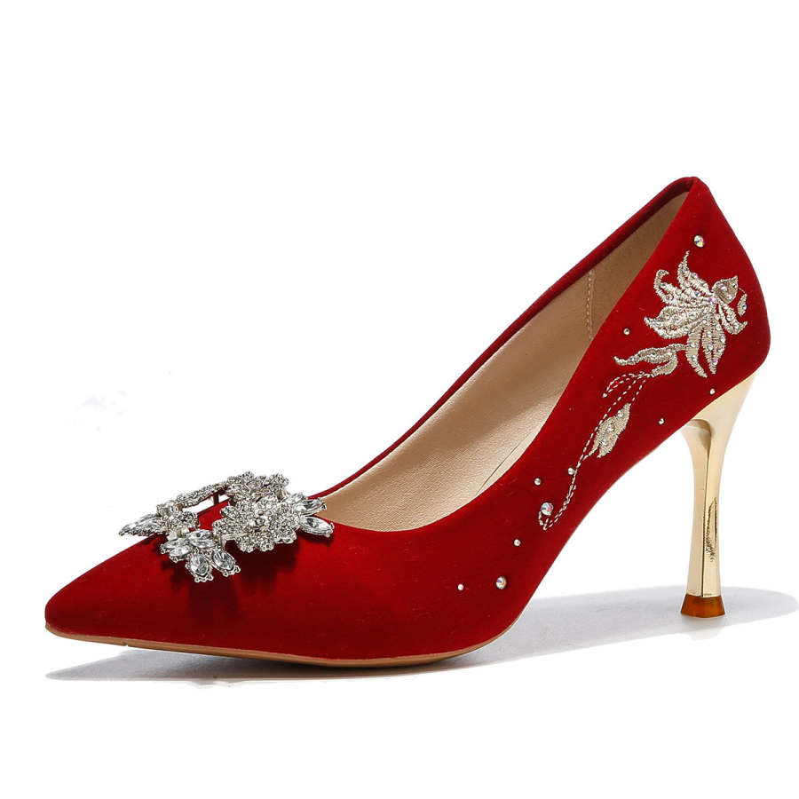XIAOHONGREN Slim Heel High Heels Women's Red