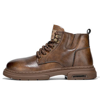 ARTHURBUILL Cow Split Leather Crew Combat Boots Men's