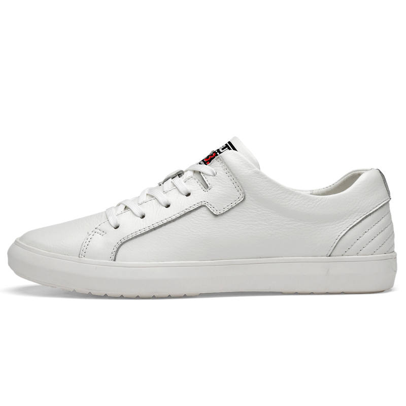 YINGLUNQISHI Top Grain Cow Leather Casual Shoes Men's White