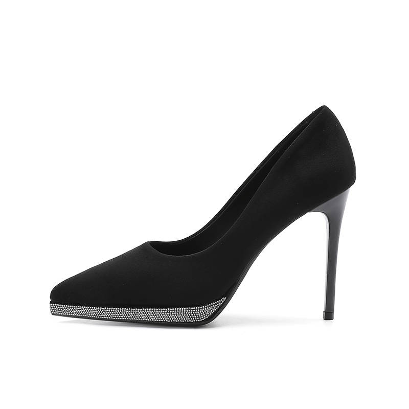Zubumei Suede Slim Heel High Heels 10cm Women's