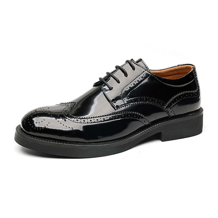 KAQIAODI Cow Split Leather Casual Shoes Men's Black