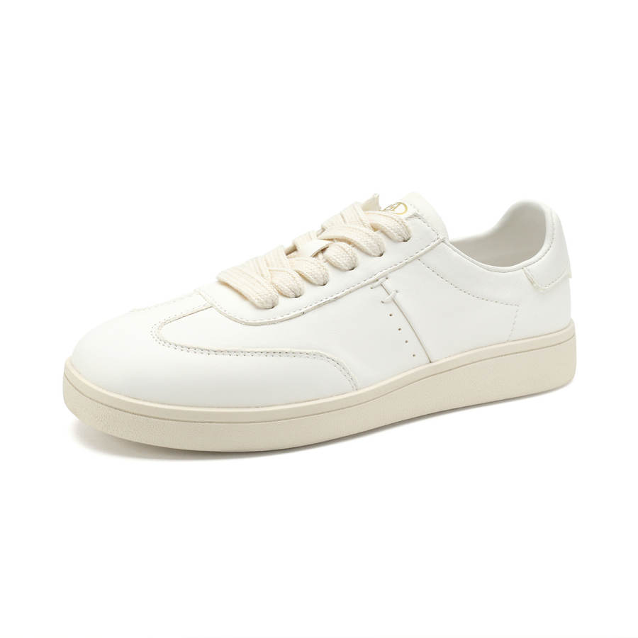 HARSON Cow Leather Breathable Lightweight Breathable And Lightweight Low top Casual Shoes Women's White
