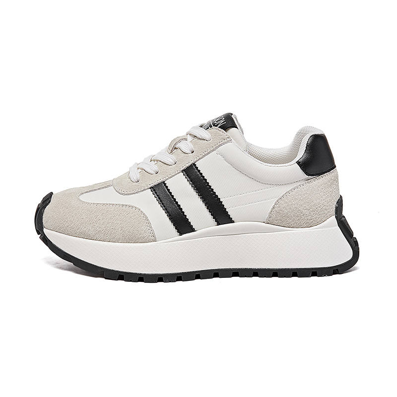 HARSON Breathable Lightweight Breathable And Lightweight Low top Casual Shoes Women's Beige Black