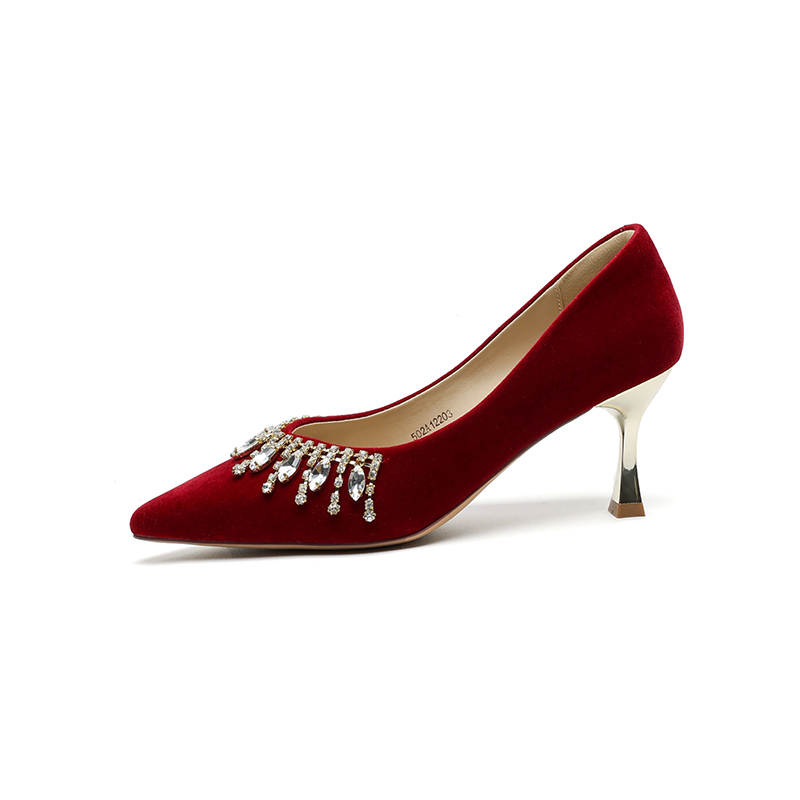 JOSINY High Heels Women's Burgundy