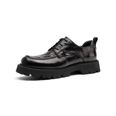 Hautton Jeans Cow Leather Dress Shoes Men's Black