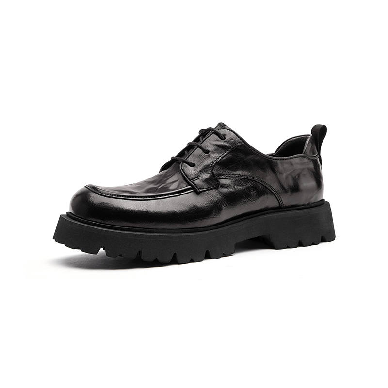 Hautton Jeans Cow Leather Dress Shoes Men's Black