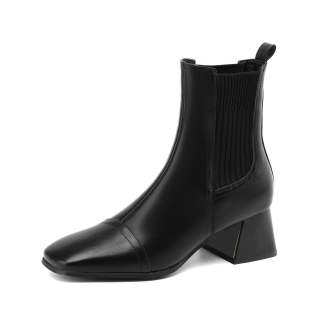 CORALDAISY Pu Short Chelsea Boots 5.5cm Women's Black